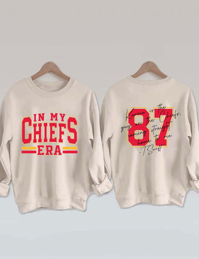 In My Chiefs Era,Karma 87 Football Sweatshirt