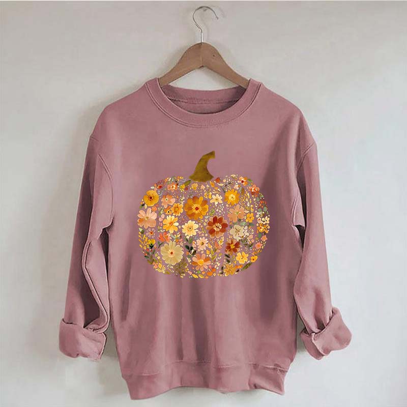 Boho Flowers Pumpkin Sweatshirt