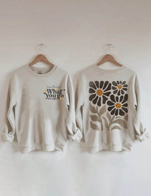 Boho Flower Sweatshirt Unisex Wildflower Print Sweatshirt