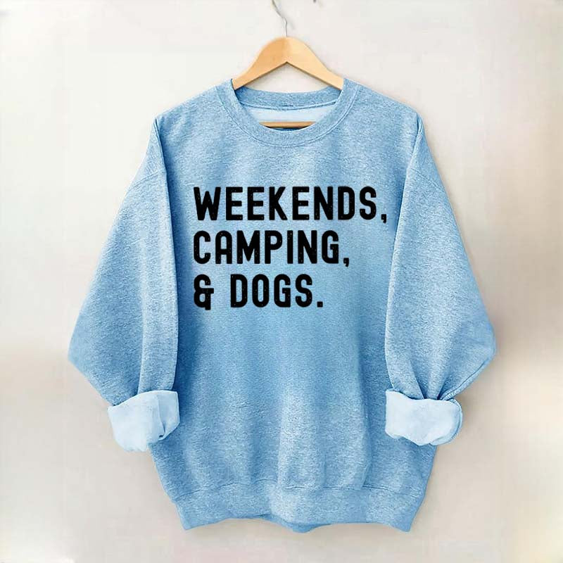 Weekends Camping & Dogs Sweatshirt