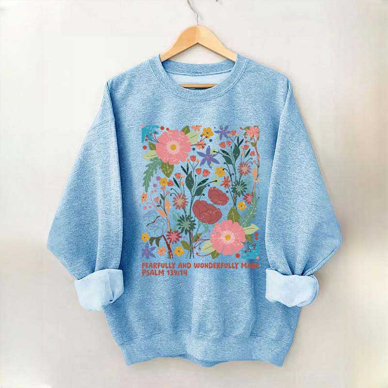 Fearfully And Wonderfully Made Abstract Flower Sweatshirt