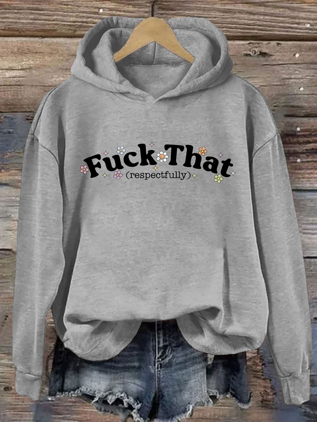 Vintage Printed Fuck That Respectfully Hoodie