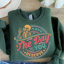 The Day You Deserve Peace Sign Skull Sweatshirt