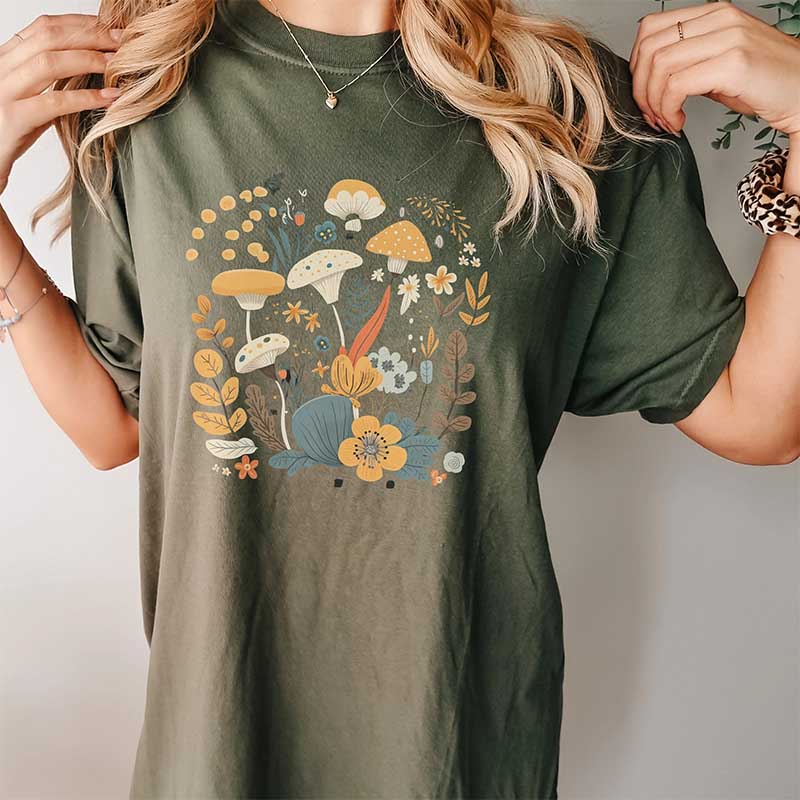 Retro Mushroom Boho Hippie T-Shirt