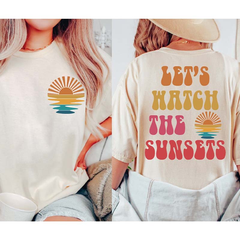 Let's Watch The Sunsets Retro Summer T-Shirt