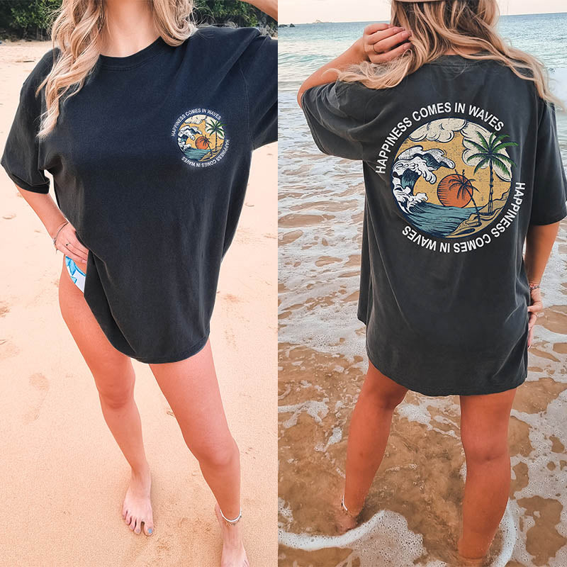 Boho Waves Beach Inspired T-Shirt