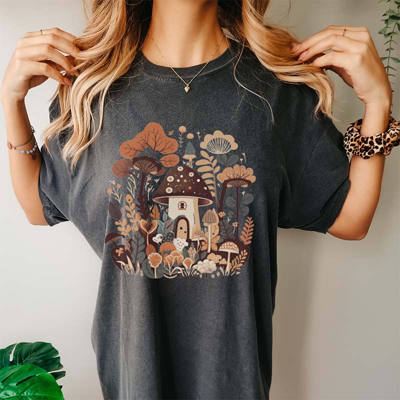 Mushroom Cottagecore Retro Botanical T-Shirt