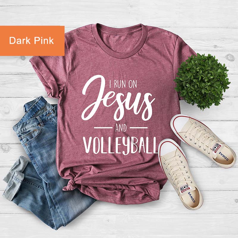 I Run On Jesus & Volleyball T-Shirt