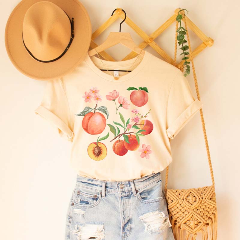 Peach Food Fruit Plant Farmer T-Shirt