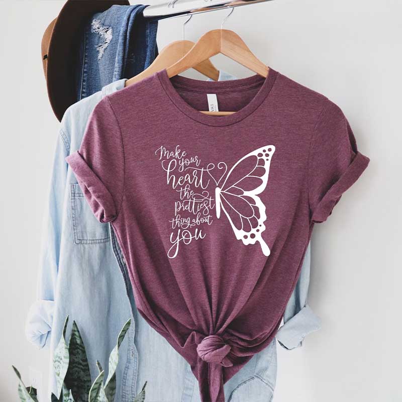 Make Your Heart The Prettiest Thing About You Butterfly T-Shirt