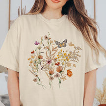 Spring Wildflower Butterfly Nature Lover T-Shirt