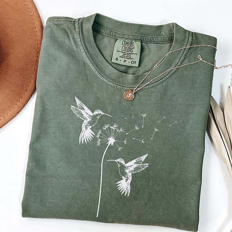 Cute Dandelion Hummingbird T-Shirt