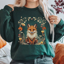 Fox Witchy Floral Woodland Animal Sweatshirt