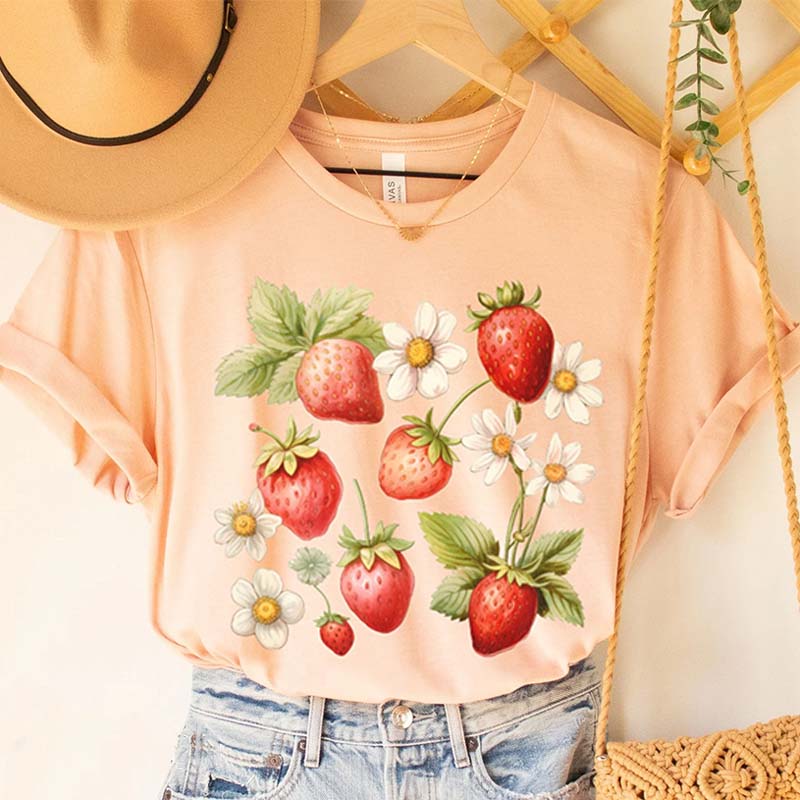 Botanical Strawberry Garden T-Shirt