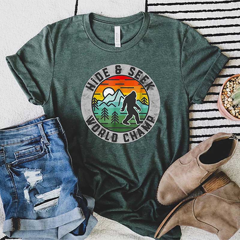 Hide and Seek Sasquatch Funny Camping T-Shirt