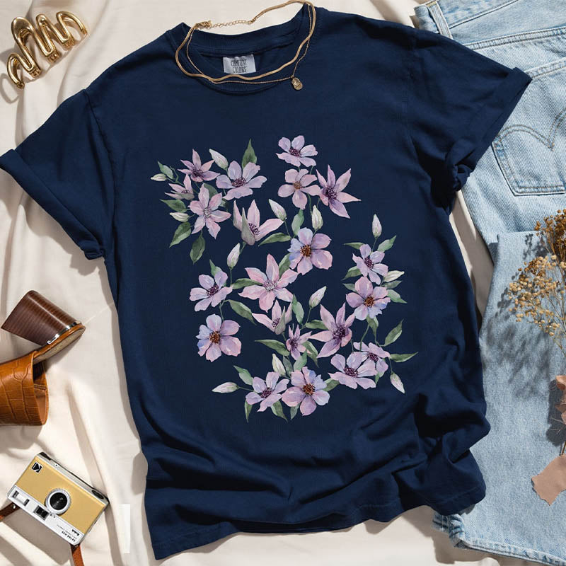 Clematis Flowers ainted Nature Lover T-Shirt