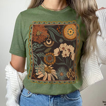 Boho Floral Cottagecore Wildflower Garden T-Shirt