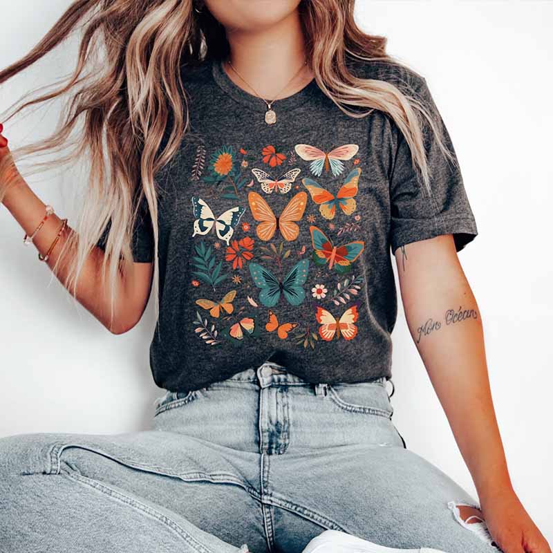 Retro Hippie Chic Butterfly Moth T-Shirt