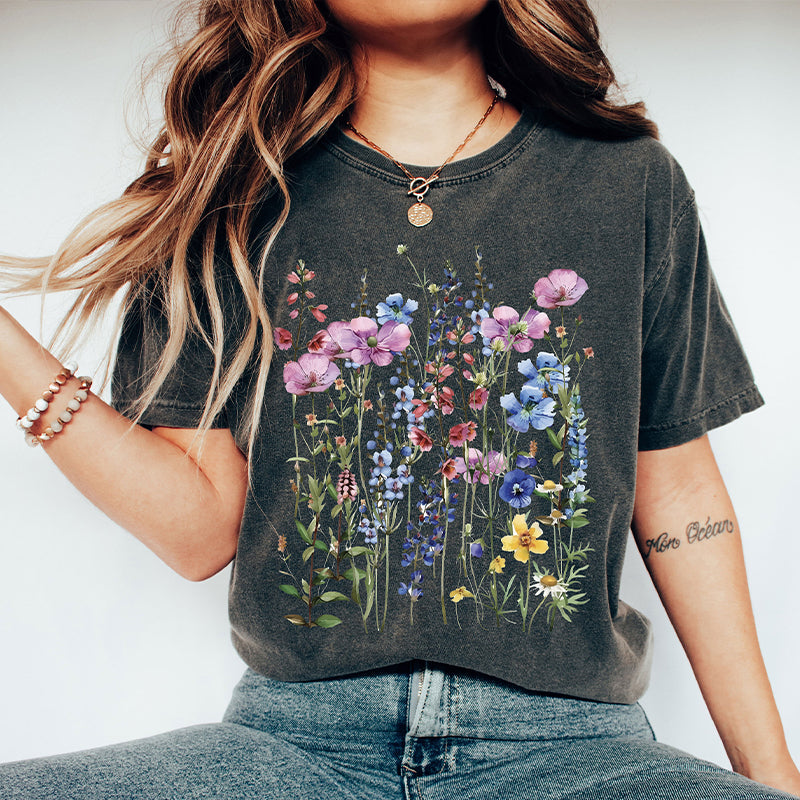 Comfort Colors Boho Flower Bouquet T-Shirt