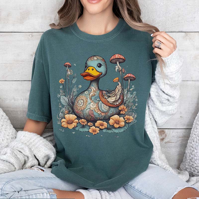 Boho Duck Wild Mushroom T-Shirt