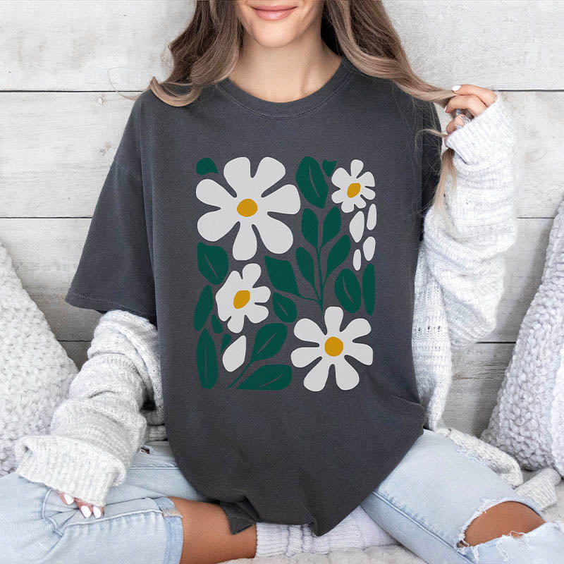 Floral Spring White Daisy T-Shirt