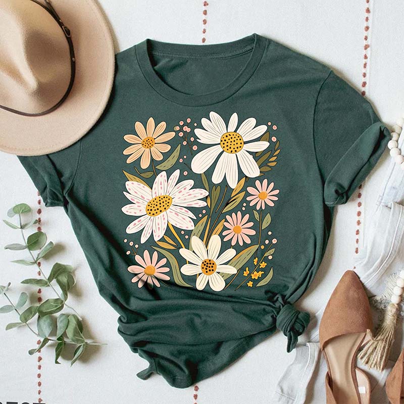 Retro Growth Not Perfection Flowers T-Shirt