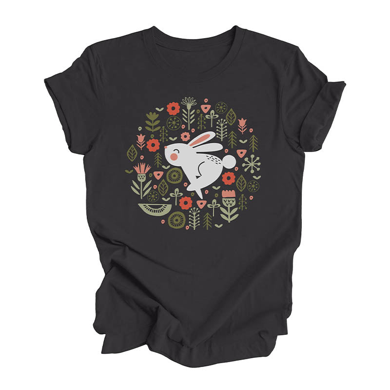 White Rabbit Easter Plant T-Shirt