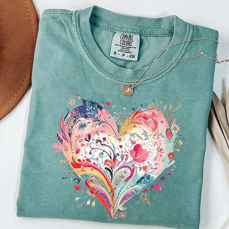 Comfort Colors Watercolor Heart T-Shirt