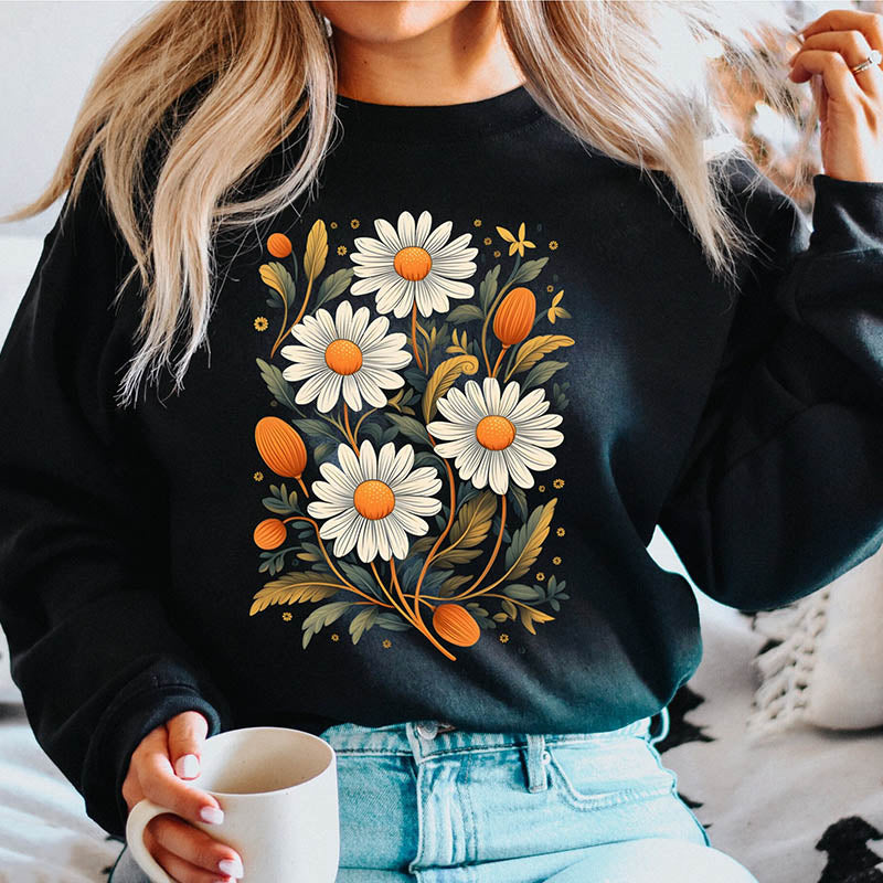 Boho Daisy Wildflower Nature Sweatshirt