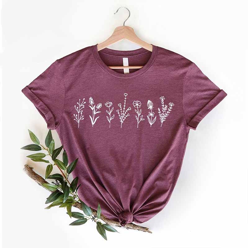 Wild Flowers Botanical  Ladies T-Shirt