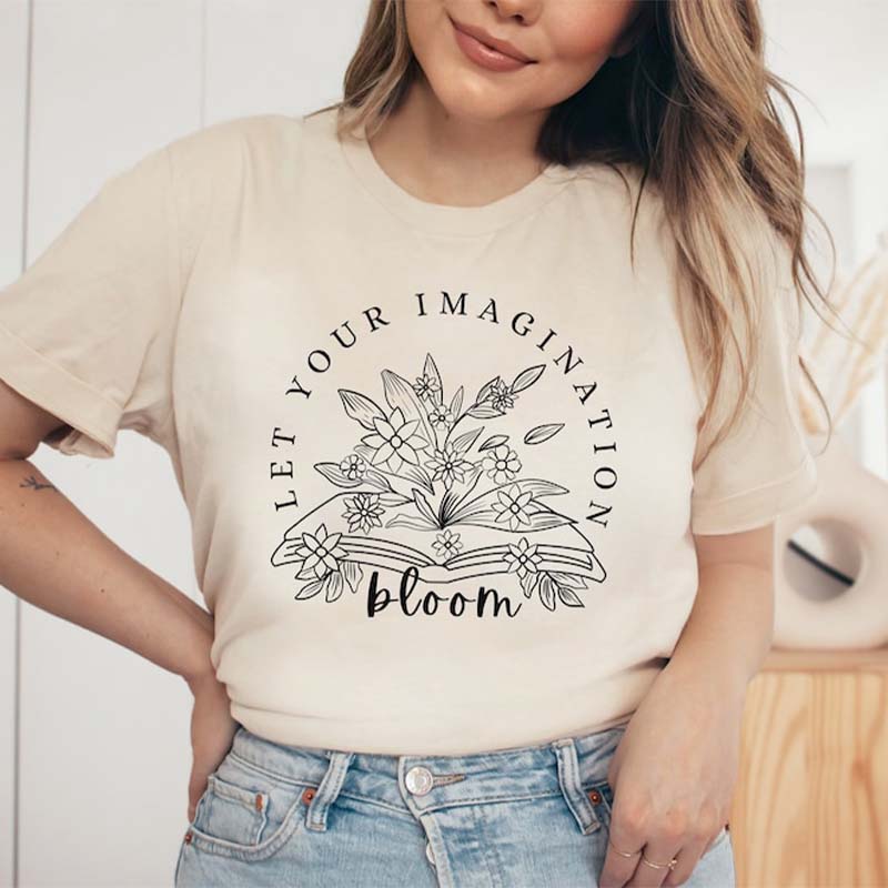 Let Your Imagination Bloom Bookworm T-Shirt