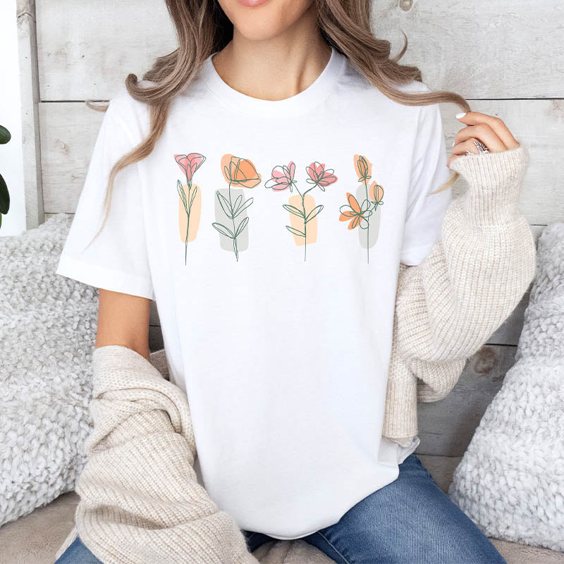 Wild Flowers Mom Botanical T- Shirt