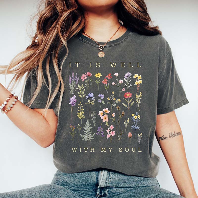 Wildflowers Faith Vintage Floral Religious T-Shirt
