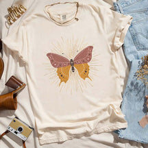Boho Butterfly Trendy Celestial Moon T-Shirt