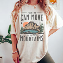 Faith Can Move Mountains Boho Christian T-Shirt