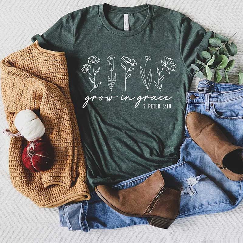 Grow In Grace Faith Floral T-Shirt