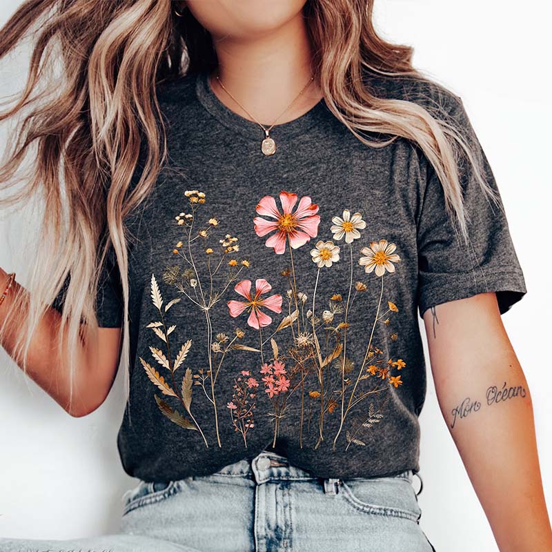 Pressed Flower Vintage Graphic T-Shirt