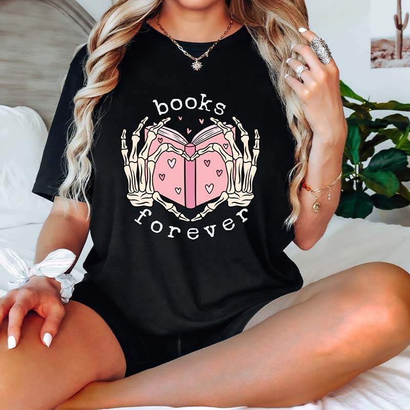 Book Heart Skeleton Lover T-Shirt