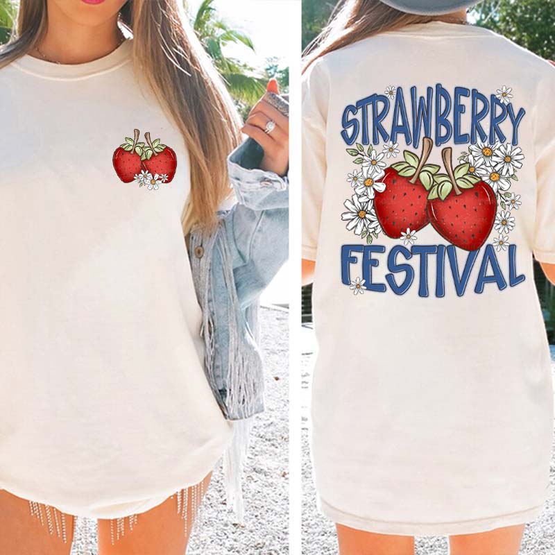 Strawberry Festival Summer Flowers T-Shirt