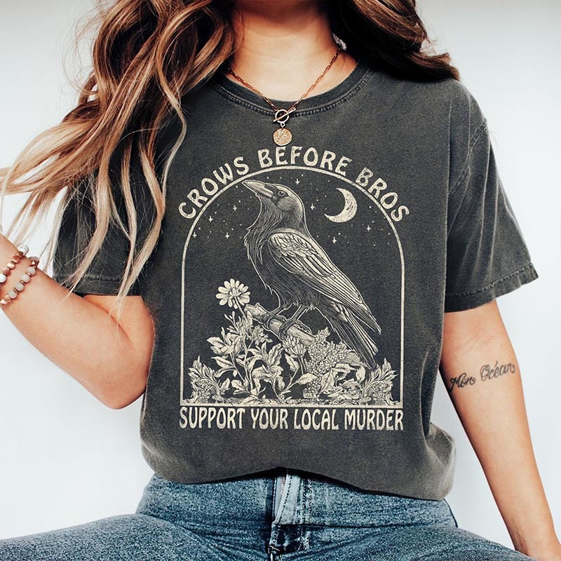 Funny Crows Before Bros Shirt, Dark Academia T-Shirt