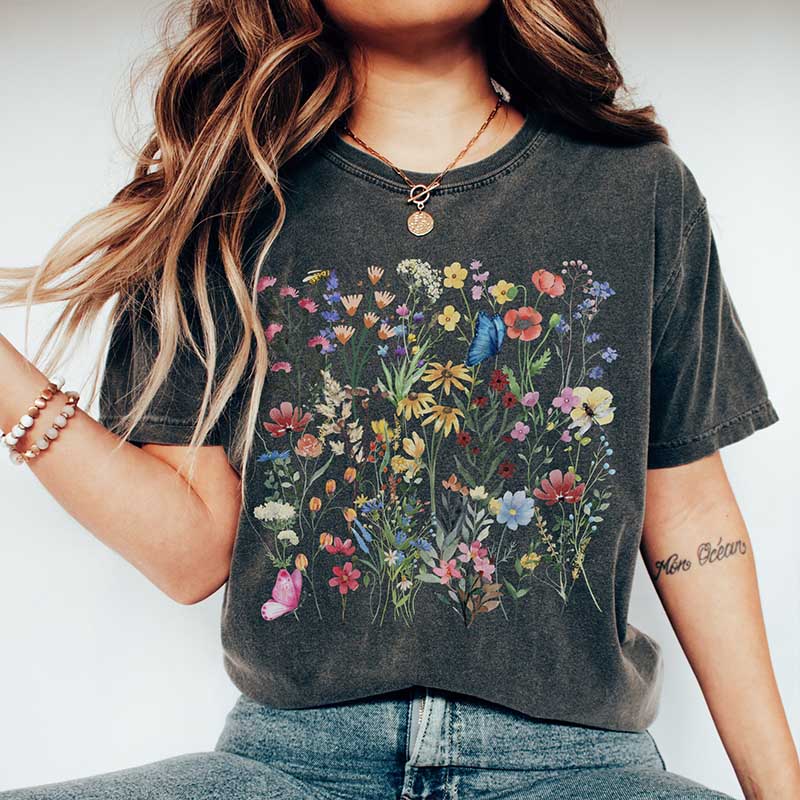 Pressed Flowers Boho Gardening Sweatshirt