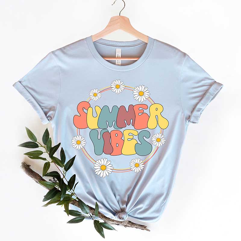 Summer Vibes Vacation Flowers T-Shirt