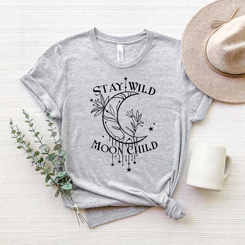 Stay Wild Moon Child Celestial Floral T-Shirt