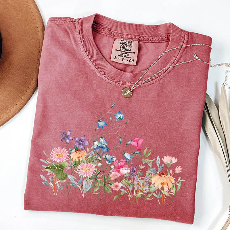 Watercolor Botanical Floral Wildflower T-Shirt