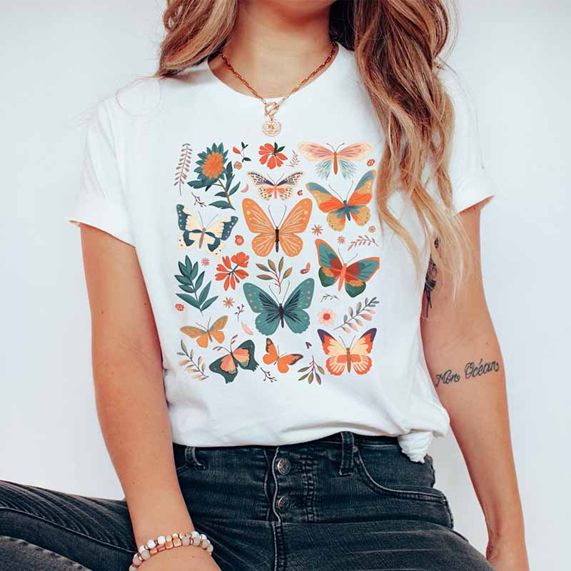 Retro Hippie Chic Butterfly Moth T-Shirt
