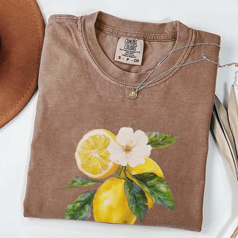 Vintage Lemon Art Graphic Fruit T-Shirt