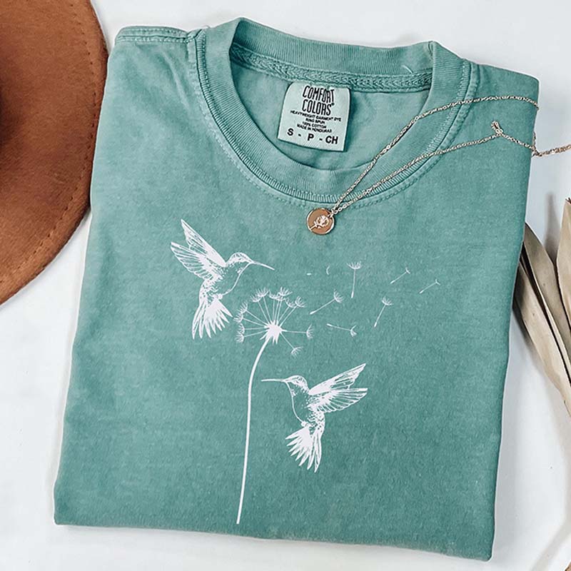 Cute Dandelion Hummingbird T-Shirt