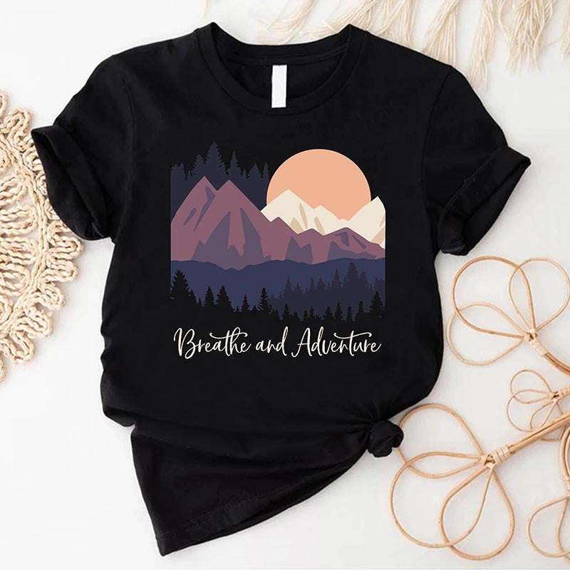 Mountain Outdoor Breathe And Adventure T-Shirt