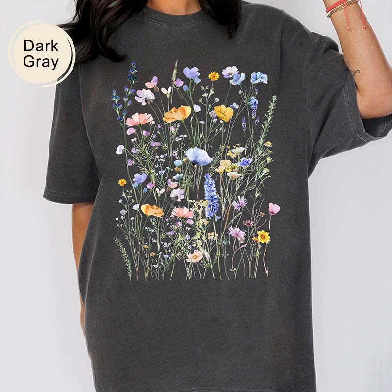Vintage Boho Flowers Botanical Floral T-Shirt