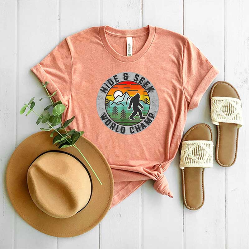 Hide and Seek Sasquatch Funny Camping T-Shirt